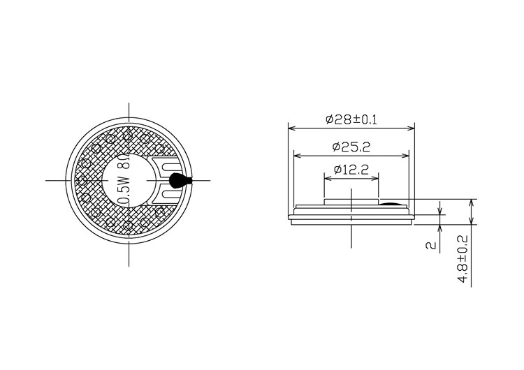 28mm 0.5W Micro Mylar Speaker